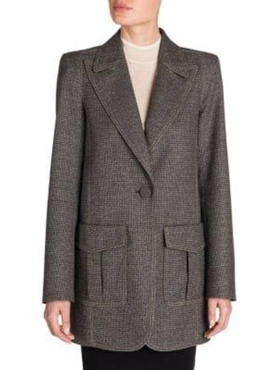 Shop Fendi Longline Tweed Jacket