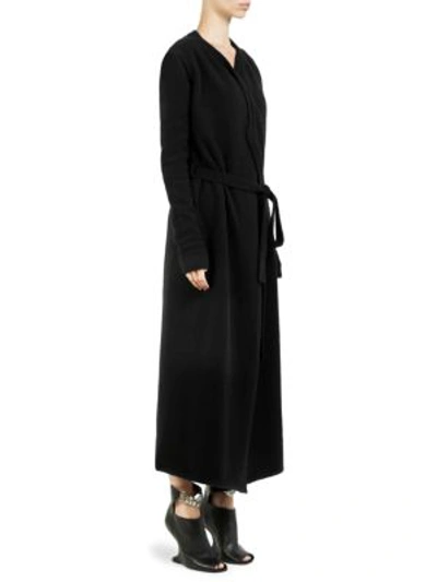 Shop Rick Owens Felted Robe Cardigan In Black