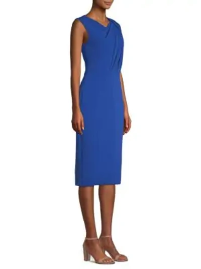 Shop Jason Wu Crepe Sleeveless Twist Dress In Deep Sea Blue