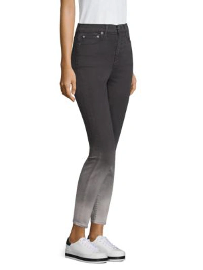 Shop Alice And Olivia Good High-rise Ankle Skinny Jeans In Black Grey