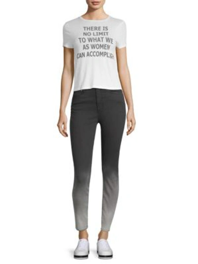 Shop Alice And Olivia Good High-rise Ankle Skinny Jeans In Black Grey