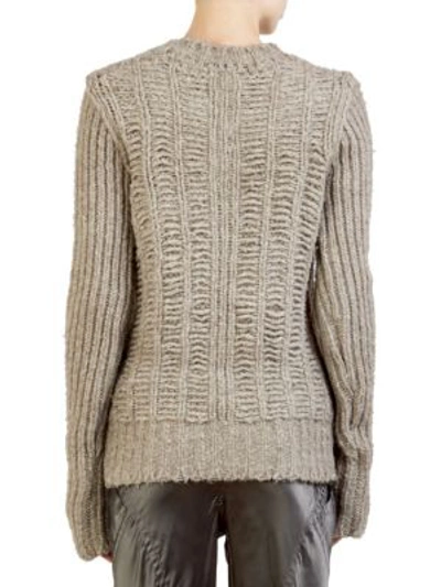 Shop Rick Owens Knit Wool Sweater In Pearl