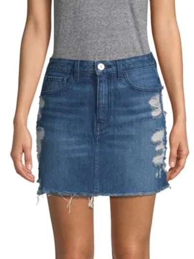 Shop 3x1 Celine Destroyed Denim Mini Skirt In Lela