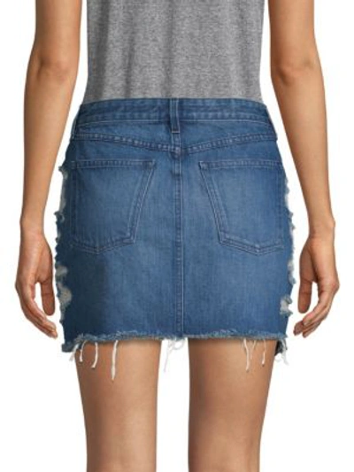 Shop 3x1 Celine Destroyed Denim Mini Skirt In Lela