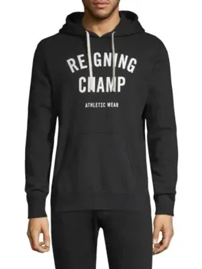 Shop Reigning Champ Gym Logo Hoodie In Black White