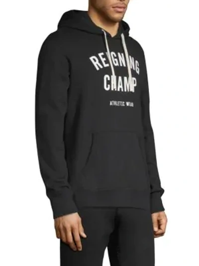 Shop Reigning Champ Gym Logo Hoodie In Black White