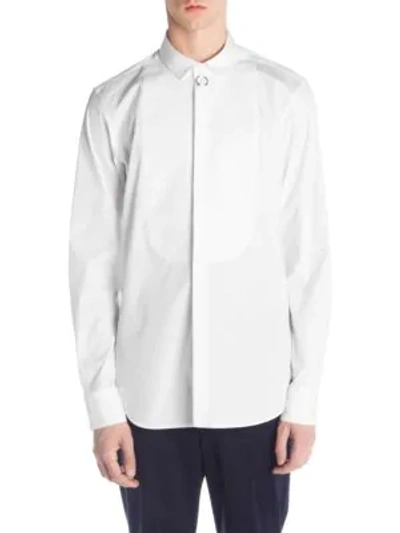 Shop Neil Barrett Poplin Bib Shirt In White