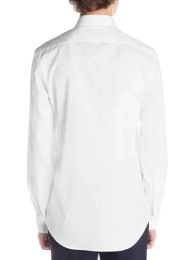 Shop Neil Barrett Poplin Bib Shirt In White