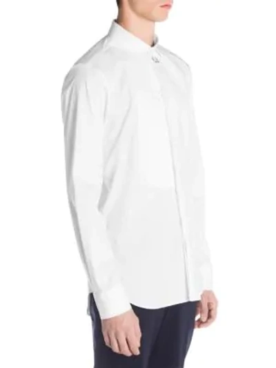 Shop Neil Barrett Poplin Bib Shirt In White