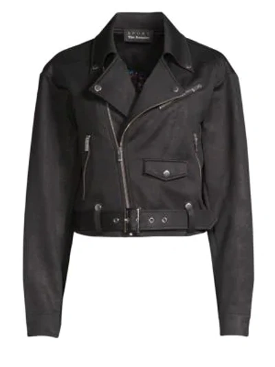 Shop The Kooples Faux Leather Moto Jacket In Black