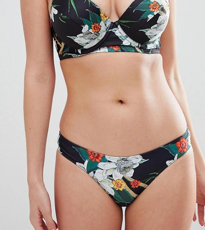 Shop Peek & Beau Exclusive Floral Bikini Bottom-black
