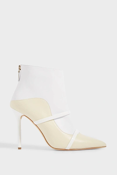 Shop Malone Souliers Madison Two-tone Leather Ankle Boots In White