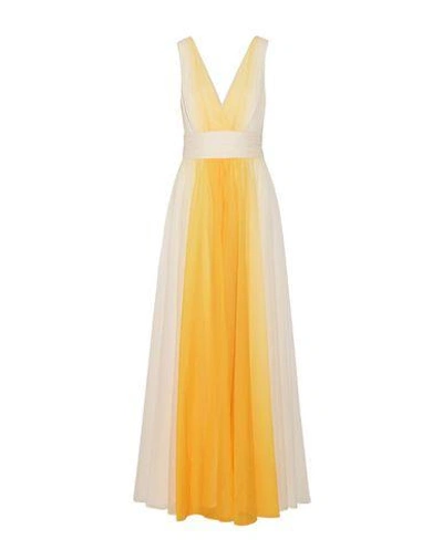 Shop Halston Heritage Long Dresses In Yellow
