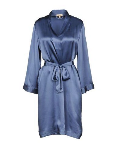 Shop Vivis Robes In Slate Blue