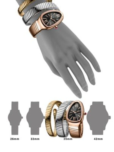 Shop Bvlgari Women's Serpenti 18k Rose Gold, White Gold & Yellow Gold Double Twist Watch