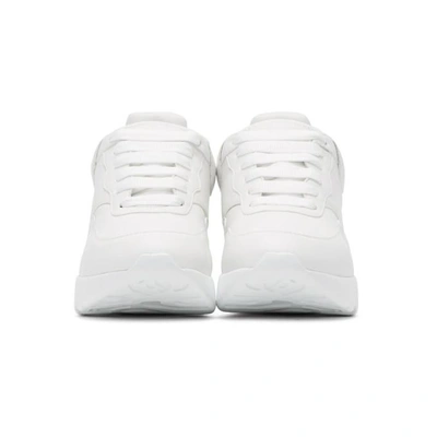 Shop Alexander Mcqueen White Oversized Runner Sneakers In 9011 Optwht