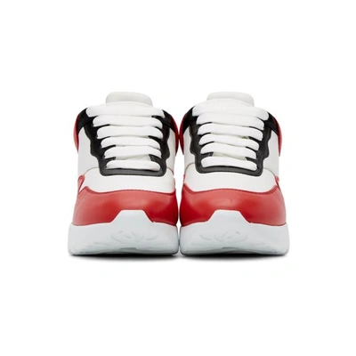 Shop Alexander Mcqueen White And Red Oversized Runner Sneakers In 9676owrdbk