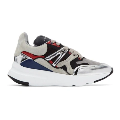 Shop Alexander Mcqueen Multicolor Patchwork Runner Sneakers In 8491mltsilv