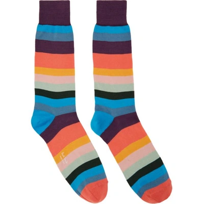 Shop Paul Smith Multicolor Artist Stripe Socks In 96 Multicol