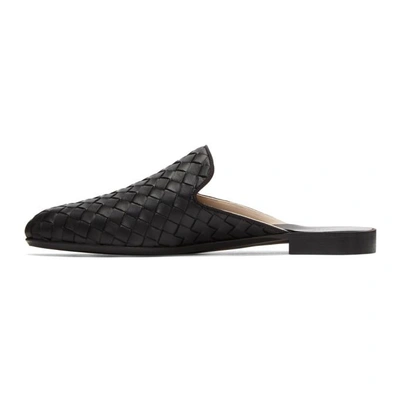 Shop Bottega Veneta Black Intrecciato Slippers In 1000 Black