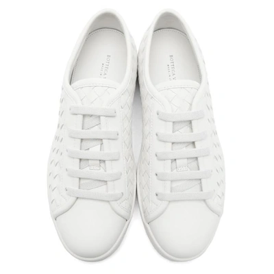 Shop Bottega Veneta White Intrecciato Runner Sneakers In 9000 White