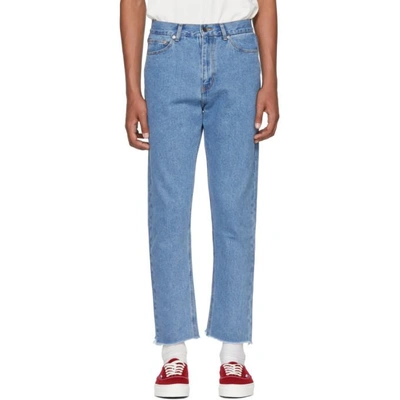 Shop Second / Layer Second/layer Blue Raw Hem Jeans