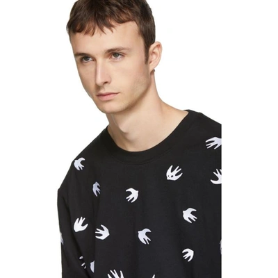 Shop Mcq By Alexander Mcqueen Mcq Alexander Mcqueen Black Embroidered Swallow T-shirt In 1000-black