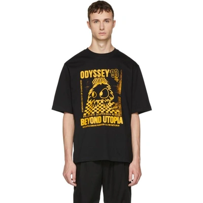 Shop Mcq By Alexander Mcqueen Mcq Alexander Mcqueen Black And Yellow Rave Monster T-shirt In 1047-black