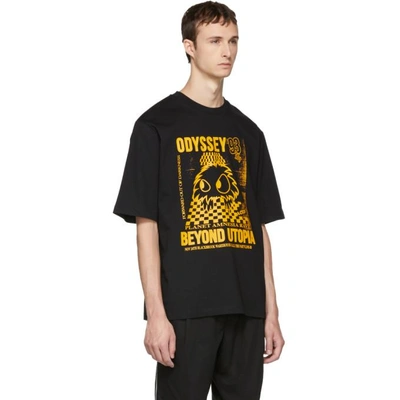 Shop Mcq By Alexander Mcqueen Mcq Alexander Mcqueen Black And Yellow Rave Monster T-shirt In 1047-black
