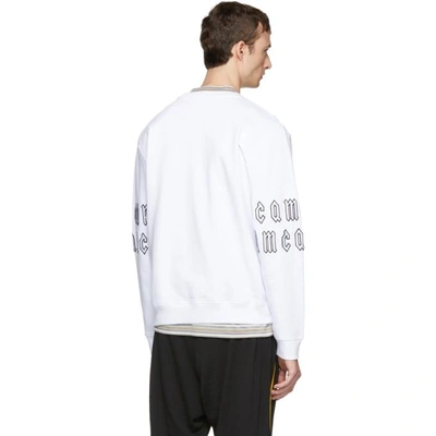 Shop Mcq By Alexander Mcqueen Mcq Alexander Mcqueen White Gothic Repeat Logo Clean Sweatshirt In 9000.white