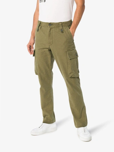 Shop Wtaps Para Cotton Cargo Trousers In Green