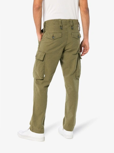 Shop Wtaps Para Cotton Cargo Trousers In Green