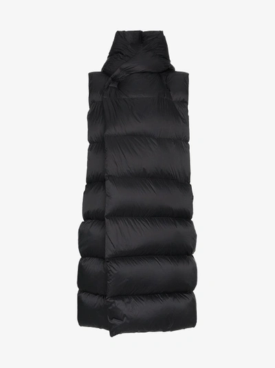 Shop Rick Owens Padded Sleeveless Coat In Black