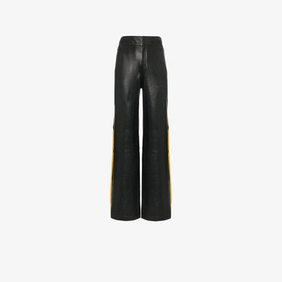 Shop Skiim Side Stripe Wide Leg Trousers In Black