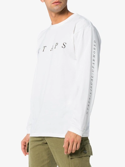 Shop Wtaps System Logo Long Sleeve T-shirt In White