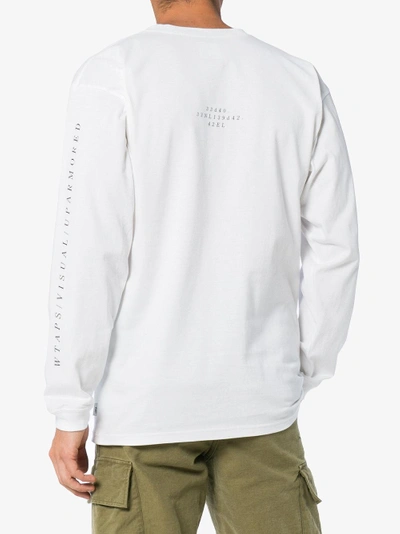 Shop Wtaps System Logo Long Sleeve T-shirt In White