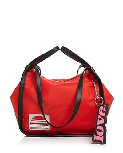 Shop Marc Jacobs Sport Nylon And Leather Tote In Poppy Red/silver