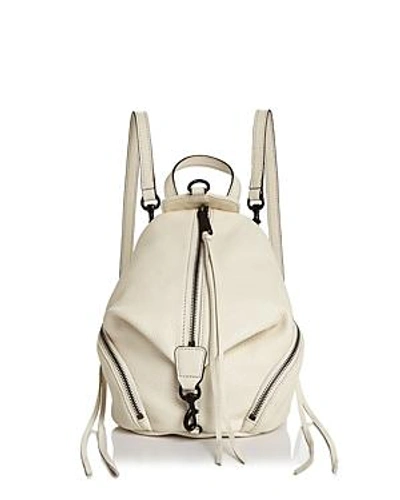 Shop Rebecca Minkoff Julian Convertible Mini Leather Backpack In Antique White/gunmetal