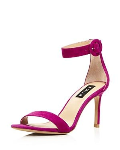 Shop Aqua Women's Seven Suede High-heel Ankle Strap Sandals - 100% Exclusive In Fuschia