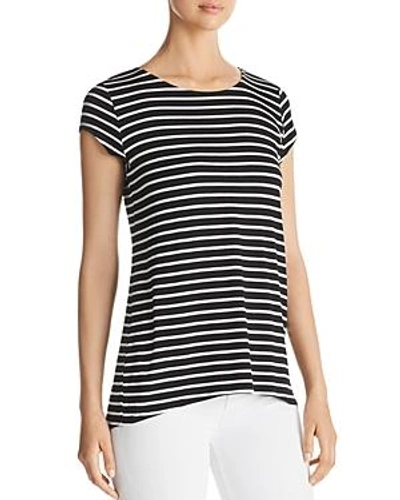 Shop Kim & Cami Striped Contrast-back Top In Black/white