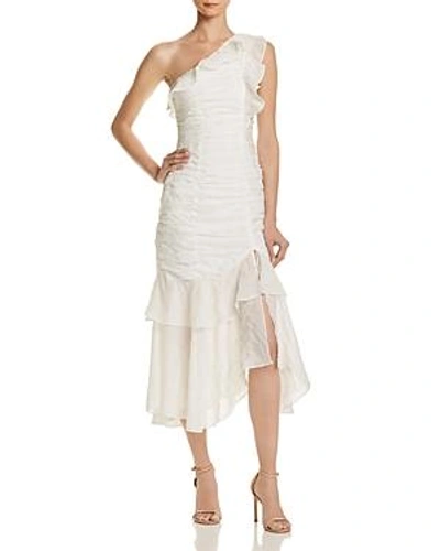 Shop C/meo Collective Solace One-shoulder Dress In Ivory