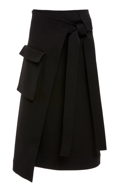 Shop Rosetta Getty Belted Wrap Skirt In Black