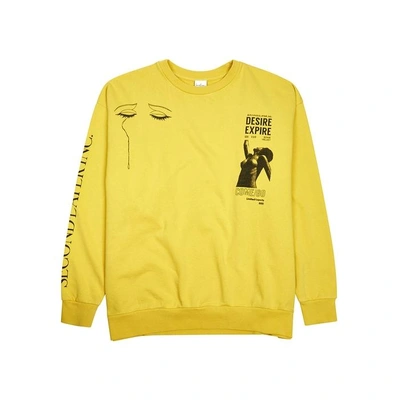 Shop Second / Layer Some Velvet Printed Cotton Sweatshirt In Yellow