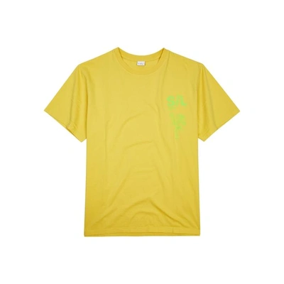 Shop Second / Layer Shattered Logo-print Cotton T-shirt In Yellow