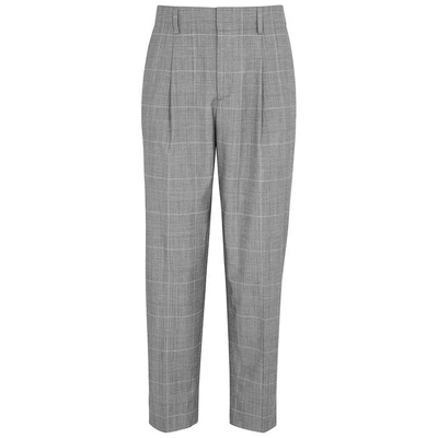 Filippa K Simone Cropped Wool-blend Trousers In Grey | ModeSens