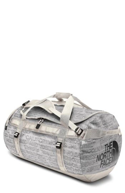 Shop The North Face Base Camp Large Duffel Bag - White In Moonlight Ivory Scratch Print
