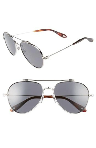 Shop Givenchy 58mm Polarized Aviator Sunglasses - Palladium