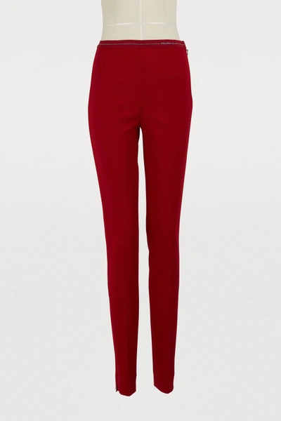 Shop Prada Technical Jersey Legging In Red