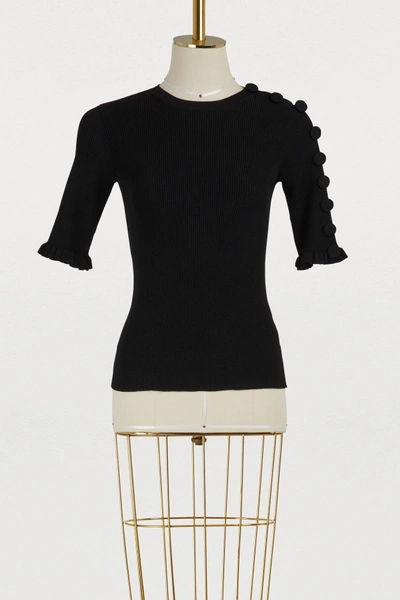 Shop Red Valentino 3/4 Sleeved Sweater In Nero
