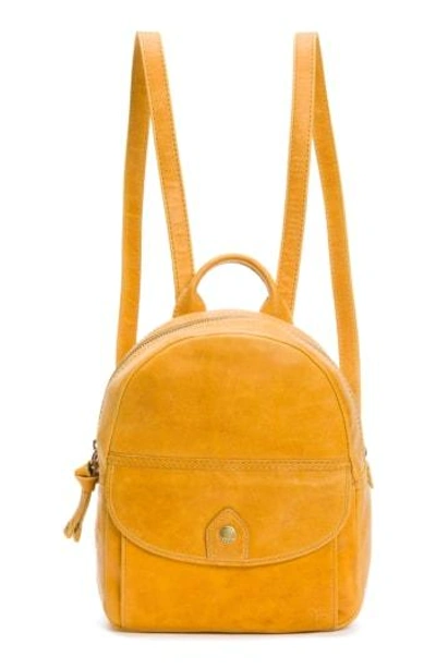 Shop Frye Melissa Mini Leather Backpack - Yellow In Mustard